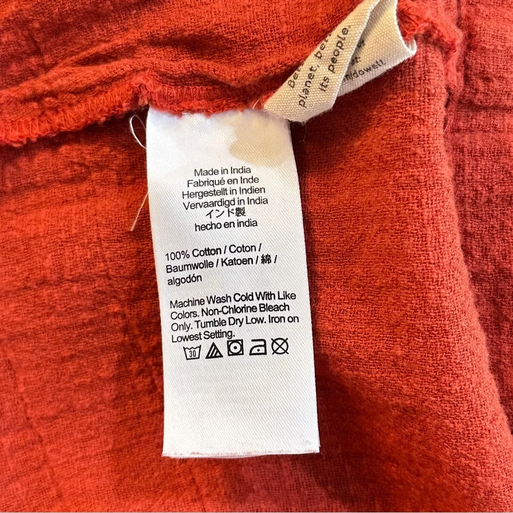 Madewell Burnt Orange Surplice V-Neck Pintuck Midi Dress XS Pockets - Picture 11 of 11